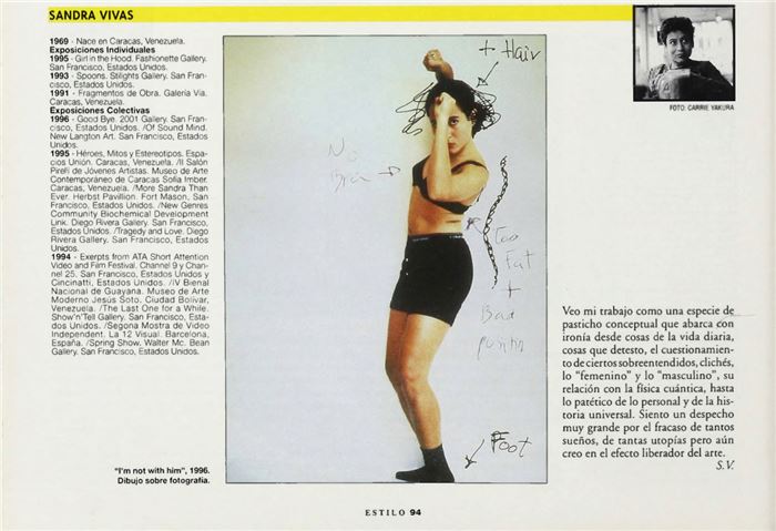 Sandra Vivas’ profile published in Revista Cultural Estilo, Nº 30, 1997